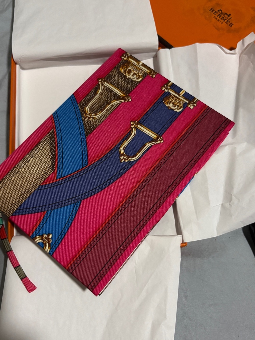 Hermès Cavalcadour Silk Notebook Journal Pink Equestrian Boxed Rare